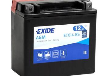 Akumulator motocyklowy EXIDE ETX14-BS YTX14-BS 12V 12Ah 200A