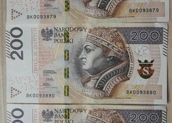 Banknot 200zl z 2015r seria A  i  B  CIEKAWE NUMERY