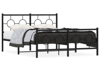 Łóżko Metalowe Czarne Rama Łóżka Ze Stelażem 140x190cm WM-376244