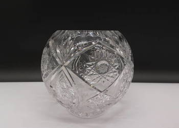 Wazon Kryształowy KULA – Vintage PRL – Szlif