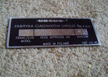 Ursus tabliczka znamionowa