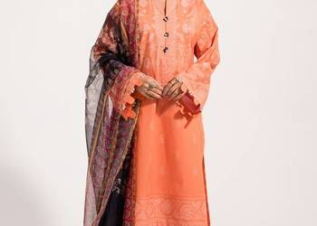 Tunika orientalna 4XL 48 5XL 50 pomarańczowa czarna chusta indyjska Bollywo