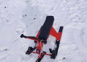 Nartosanki Skibob metalowe czerwone PRL