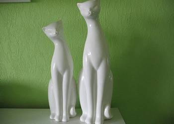 Kot - duża figurka - porcelana - 48 i 41 cm Kot - duża figurka - porcelana - 48 i 41 cm