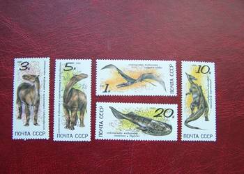 ZSRR 1990 MNH Mi. 6116/20 Fauna Dinozaury Zwierzęta Prehist  a