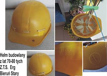 Hełm ochronny budowlany z lat 70-80 tych XX w Z.T.S. Erg