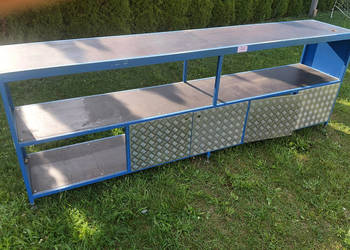 Regał warsztatowy metalowy 270×50×95 cm – stół roboczy, szafka