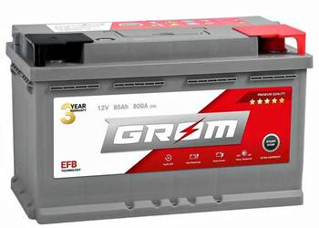 Akumulator 80Ah 800A GROM EFB START&STOP Prawy Plus