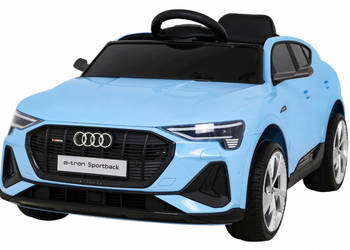 Audi E-Tron Sportback Niebieski – 4x25W, Napęd 2/4 koła, Koła EVA, Ekoskóra