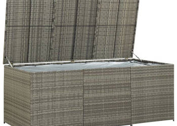 Skrzynia ogrodowa z polirattanu 180 x 90 x 70 cm szara WM-46479