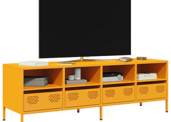 Szafka RTV żółta 135x39x435 cm stal walcowana na zimno WM-851331