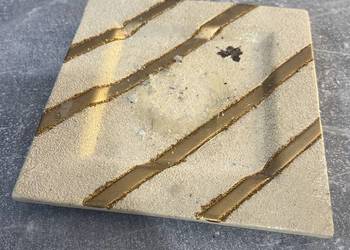 Talerz / podstawka złota / kremowa