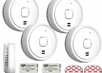 Zestaw 4 x Czujnik DETEKTOR Dymu, Pożaru Ognia 85dB