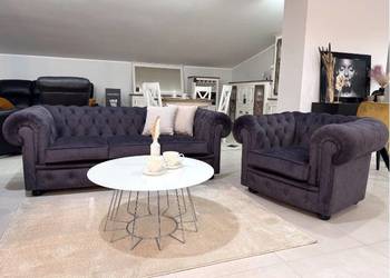 Chesterfield pikowany zestaw wypoczynkowy Producent Meble PYKA