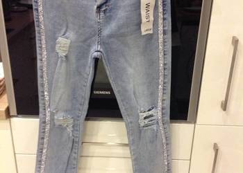 Spodnie Jeans Rurki Damskie LAULIA rozm/36 Cyrkonie NOWE