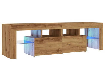 Szafka pod TV z oświetleniem LED dąb artisan 140x365x40 cm WM-856304