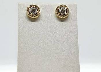 Nowe złote kolczyki pr 585 1,80g Sztyft, Cyrkonie