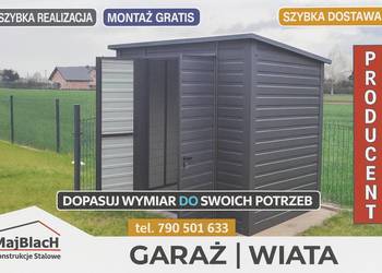SZYBKI MONTAŻ  – Schowek Ogrodowy –Altanka –Wiatka –GRAFIT – Maj-Blach