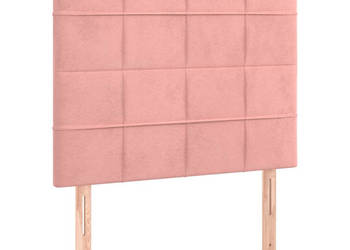 Zagłówek do łóżka z LED różowy 100x5x118/128 cm aksamit WM-3122471