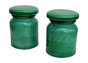 Pojemniki z malachitowego szkła – Czechosłowacja, lata 70.