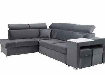 Narożnik Czarny Duży z Funkcją Spania PORTO