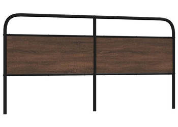 Wezgłowie brązowy dąb 180 cm stal i materiał drewnopochodny WM-4100343