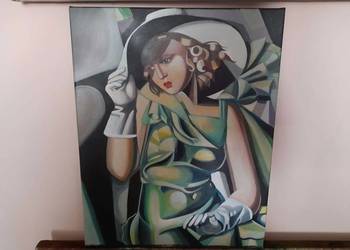 Sprzedam obraz Tamara Łempicka - kobieta w kapeluszu- rękodzieło 199 zł