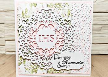 Kartka komunijna dla dziewczynki ręcznie robiona/Kartka na komunię