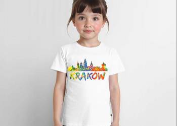 Ekologiczna dziecięca koszulka Kraków Abstrakcyjna Panorama Polska