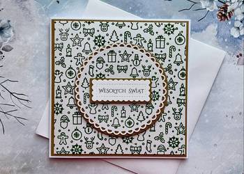 Ręcznie robiona kartka świąteczna z kopertą