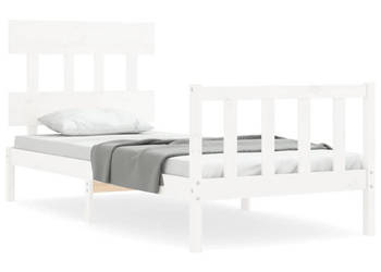 Rama łóżka bez materaca biała lite drewno sosnowe 90x200 cm WM-3193322