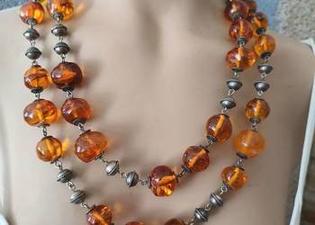 Naszyjnik Bursztyn Vintage Unikat