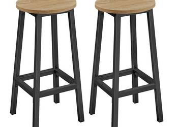 Stołek barowy okrągły 2 sztuki 65 cm hoker kuchenny wysokie krzesło z podn…