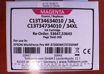 Epson Work Force Pro Magenta - tusz czerwony zamiennik 14 ml