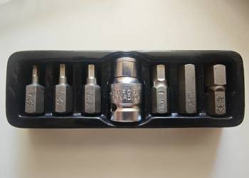 Zestaw końcówek HEX 4-5-6-8-10-12 z adapterem na 1/2" Yato YT-0412, używany