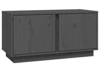 Szafka pod telewizor szara 80x35x405 cm lite drewno sosnowe WM-814471