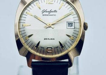 Pozłacany zegarek GLASHUTTE SPEZIMATIC 26 rubis