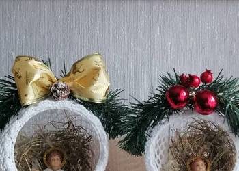 Stroik świąteczny szydelkowy. Ozdoby świąteczne. Dekoracje Bożo Narodzeniow