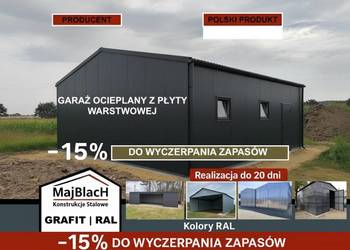 Praktyczny Grafit Garaż Blaszany |Wiata|Hala | Niskie Ceny – Maj-Blach