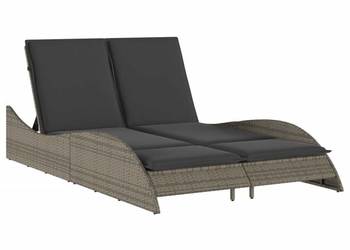 vidaXL Leżanka z poduszkami, szara(SKU:368289)