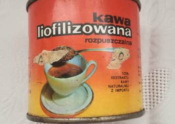 Puszka po kawie liofilizowanej rozpuszczalnej  z czasów PRL.