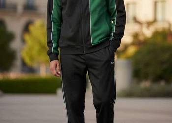 Komplet dresowy Lacoste regular fit - zielono-czarny XL promocja