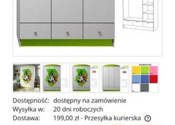 Szafa 120cm x 190cm biała dziecięca