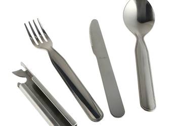 FOODKIT zestaw 4w1 TURYSTYCZNY NIEZBĘDNIK ZE STALI NIERDZEWNEJ nóż widelec