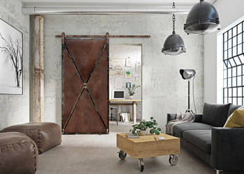 Drzwi od producenta przesuwne metalowe RUSTY METAL