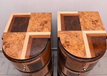 Stoliki Nocne Art Deco - Szafki Szafy Gięte Drewno - Czeczot Nakastliki