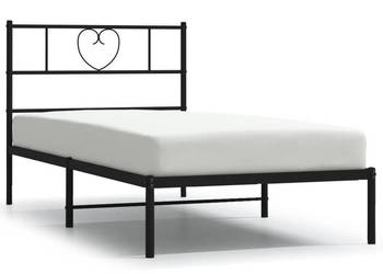 Łóżko Metalowe Czarne Rama Łóżka Ze Stelażem 107x203 cm WM-355459