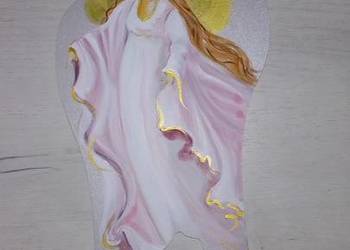 Anioł Stróż różowy malowany ręcznie