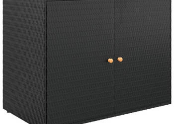 Szafka ogrodowa czarna 100x555x80 cm rattan PE WM-319868