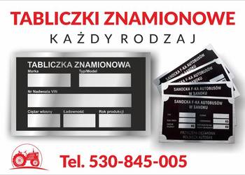 Tabliczka znamionowa WSZYSTKIE RODZAJE